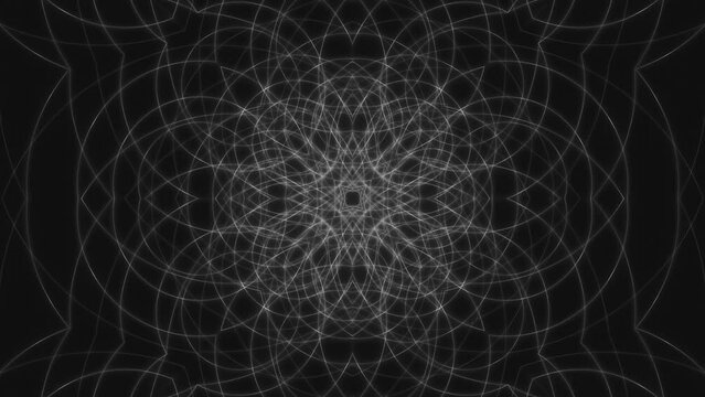 Sacred Geometry, Blurring, Morphing Spheres, Glowing WhiteSeamless VJ Loop