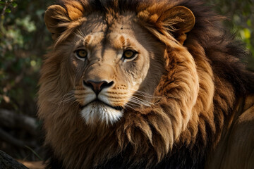 A close up of an elegant lion