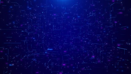 4K Flying movement digital space sci fi tunnel big data hi tech information flow blockchain 3d animation. dark dynamic metaverse motion design. Tech Future, Science Fiction Artificial Intelligence