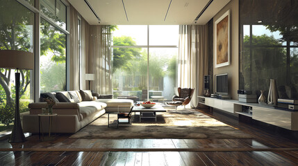 living room on background