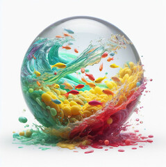 Naklejka premium Colourful fishes and splashes