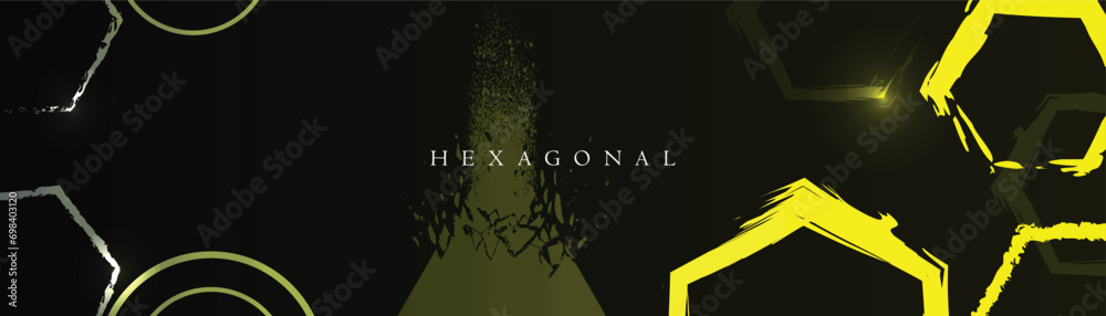 Poster vector abstract background design with colorful hexagonal shapes. vector banner design.