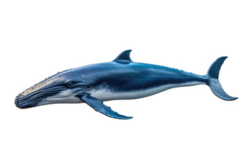 Majestic Blue Whale Illustration Isolated on Transparent Background