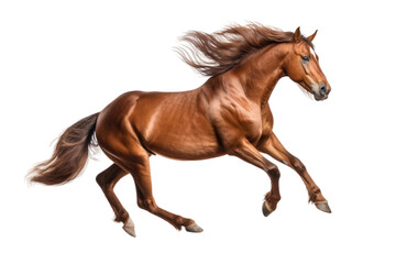 Dynamic Brown Horse in Motion Graphic Isolated on Transparent Background