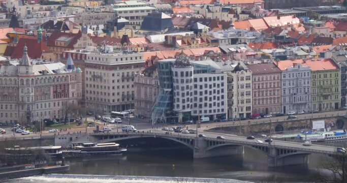 Dancing House or Ginger and Fred (Milunić's and Gehry's Dancing House) in Prague, Czech Republic