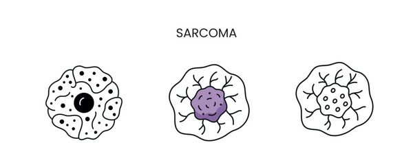 Cancer sarcoma line icon vector cancer malignant disease
