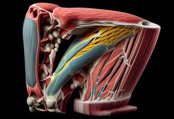 Extensor Carpi Ulnaris Muscle Anatomy For Medical Concept 3D Illustration. Generative AI - obrazy, fototapety, plakaty