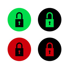 padlock vector icon set isolated on white background