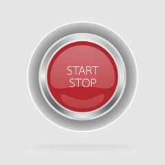 Power Switch icons vector buttons. START STOP button.  