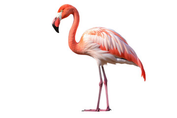 Fototapeta premium Graceful Pink Flamingo Design Isolated on Transparent Background