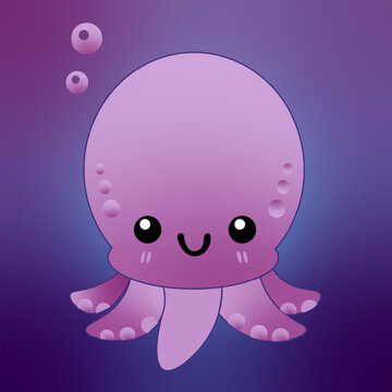 Octopus cartoon illustration vector design in eps 10
