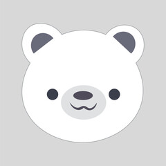 Cartoon polar bear head illustration vector design in eps 10