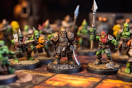 fferent figures warriors participate roleplaying board games several participants