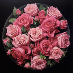 Circle of Elegance: Pink Roses in Perfect Harmony
