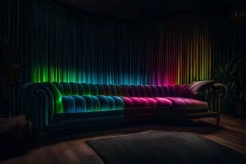 couch with lights