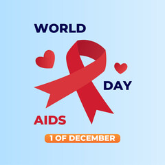Vector illustration world aids day whith blue white gradient background vector design in eps 10