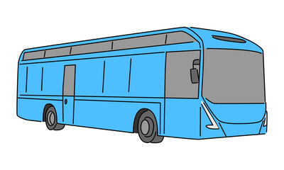 line art color of Bus vector illustration