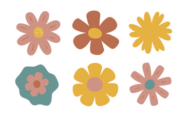 Abstract flowers vector clipart. Spring illustration.