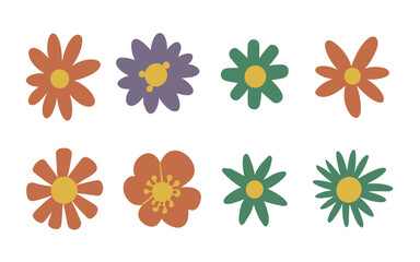 Abstract flowers vector clipart. Spring illustration.