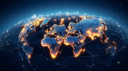Global network connection. World map composition and global business outline concept.Global network...