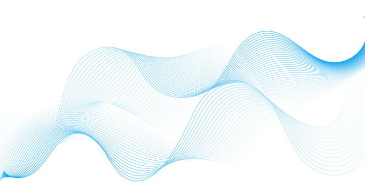 Smooth wave abstract vector background layout design.background image with dynamic curves.Abstract blue futuristic blend waves lines technology background and sound wave lines on white background.