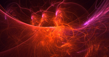 3D manual rendering abstract space and nebula background 