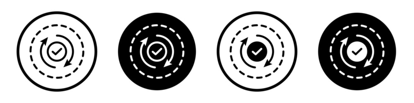 Consistency icon set. constant repeat vector symbol in filled and outlined style.