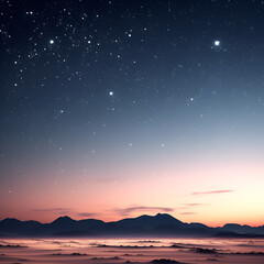 Obraz premium sunset in the night summer starry sky against the background of nature