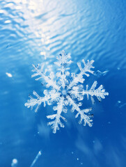 Fototapeta na wymiar Winter snowflakes closeup illustration, winter christmas cold nature background