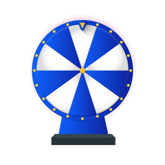 wheel of fortune luck design vector target board with blue stand