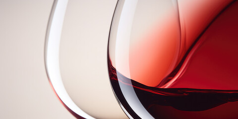 Macro of beautiful red wine glass