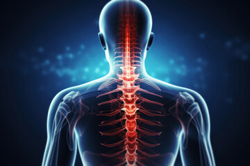 Human Skeleton System Bone Joints Anatomy. 3D - obrazy, fototapety, plakaty