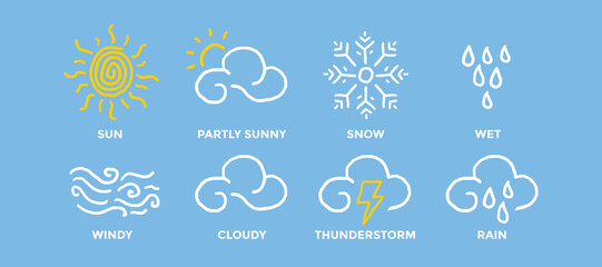 weather icons set design vector