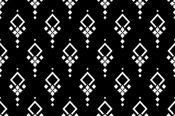 Nature vintages cross stitch traditional ethnic pattern paisley flower Ikat background abstract Aztec African Indonesian Indian seamless pattern for fabric print cloth dress carpet curtains and sarong