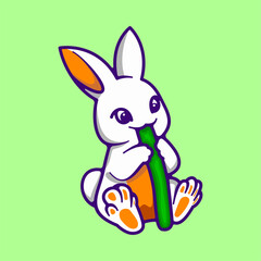 A rabbit eating a leaf