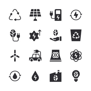 set of icons ecolgy