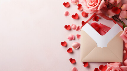Close up of envelope with Valentines Day