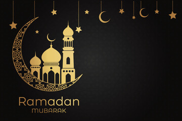 Ramadhan Eid Mubarak background greeting card - obrazy, fototapety, plakaty