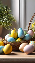 Obraz premium AI Generative illustration of a traditional Easter holiday design scene