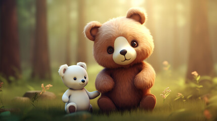 Obraz na płótnie Canvas Cartoon teddy bear