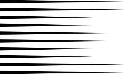 Comic speed motion lines. Horizontal fast motion lines for comic books. Vector illustration.