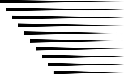Comic speed motion lines. Horizontal fast motion lines for comic books. Vector illustration.