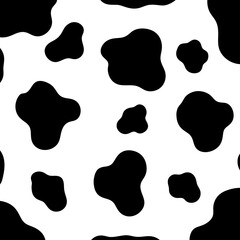 Black and White Cow Skin Pattern. Animal Print