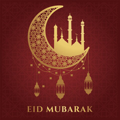 Ramadhan Eid Mubarak background greeting card