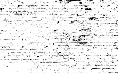 Old brick wall background. Brick Wall silhouette pattern. Noisy print. Vintage style with detail grunge. Monochrome retro scratch background. 
