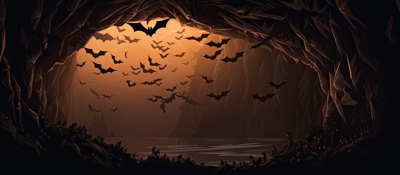 Bat colony in a cavern.