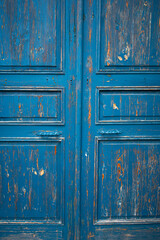 Old historical colorful doors and shutters made of wrought iron and wood. Old historical wooden...