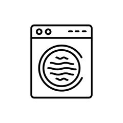 Washing machine outline icons, laundry minimalist vector illustration ,simple transparent graphic element .Isolated on white background