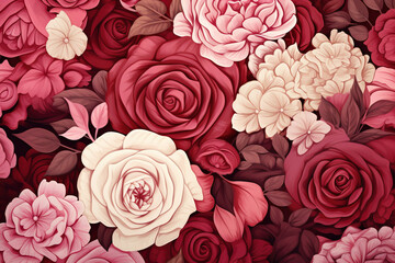 Romance of luxurious roses