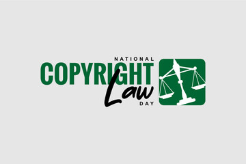 Copyright Law Day Holiday concept. Template for background, banner, card, poster, t-shirt with text inscription - obrazy, fototapety, plakaty
